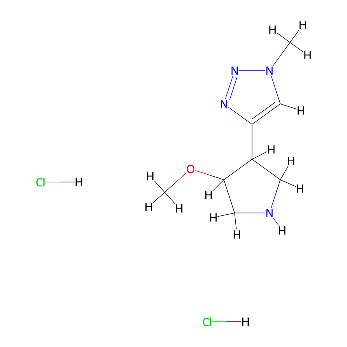 4-(4-methoxypyrrolidin-3-yl)-1-methyl-1H-1,2,3-triazole dihydrochloride molecular structure, CAS 2137779-43-0