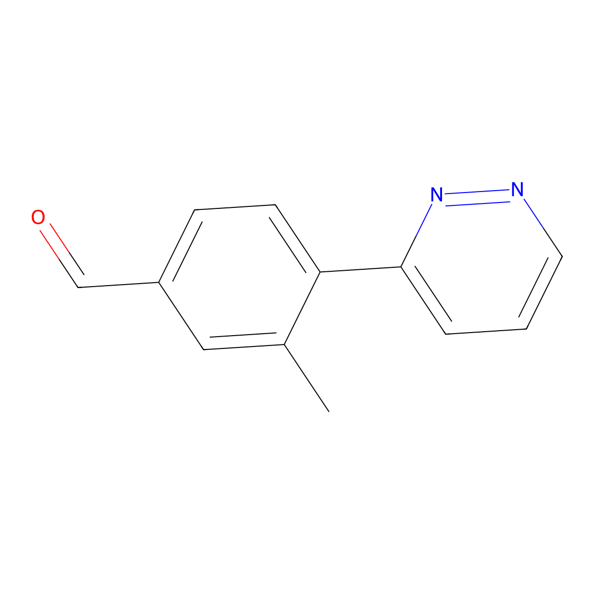 3-Methyl-4-(pyridazin-3-yl)benzaldehyde molecular structure, CAS 2137779-46-3