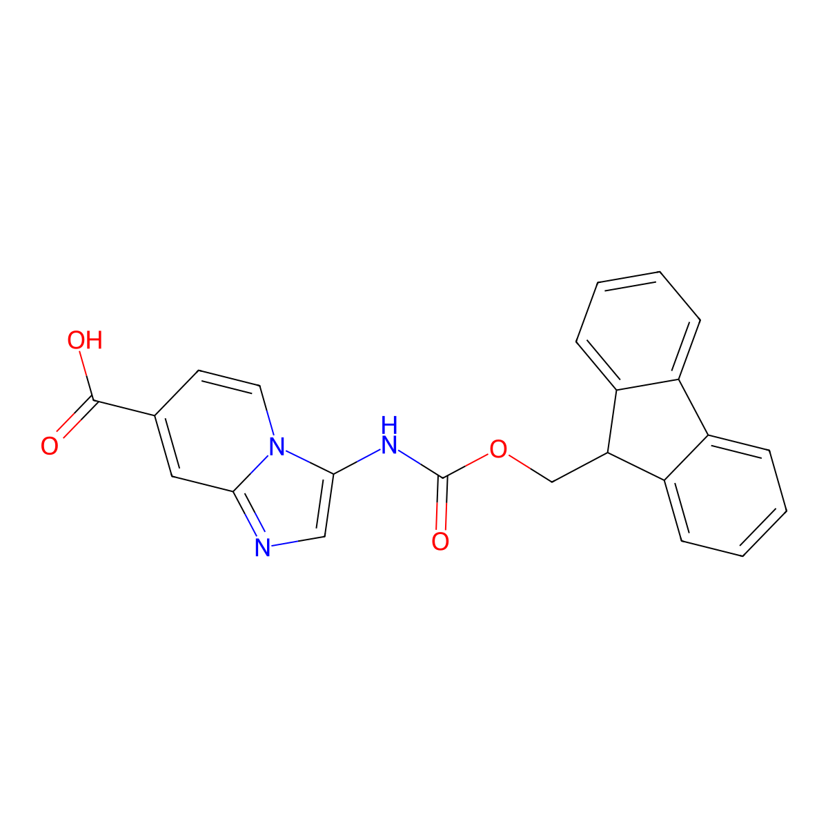 3-({[(9H-fluoren-9-yl)methoxy]carbonyl}amino)imidazo[1,2-a]pyridine-7-carboxylic acid molecular structure, CAS 2137779-86-1