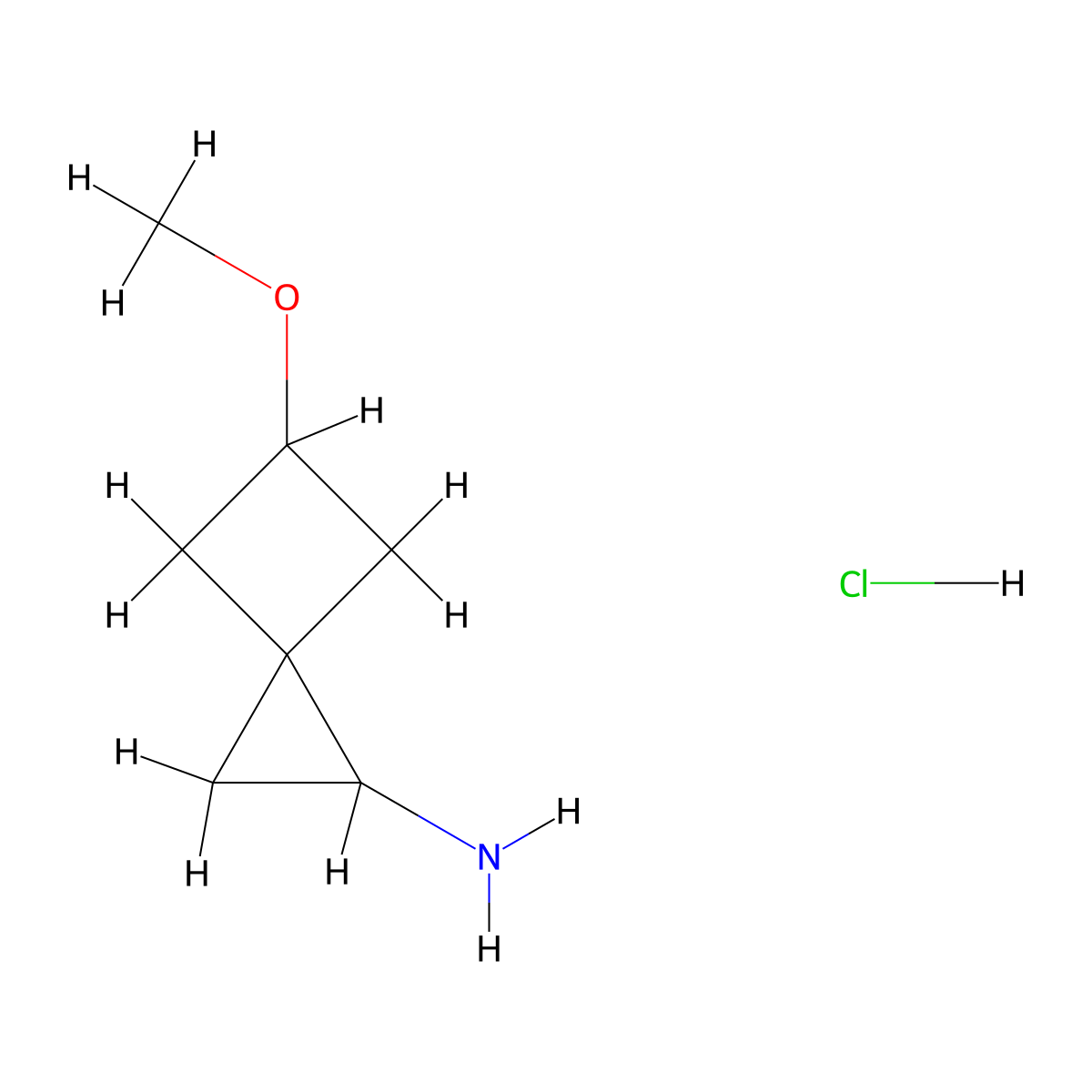 5-Methoxyspiro[2.3]hexan-1-amine hydrochloride molecular structure, CAS 2137780-65-3