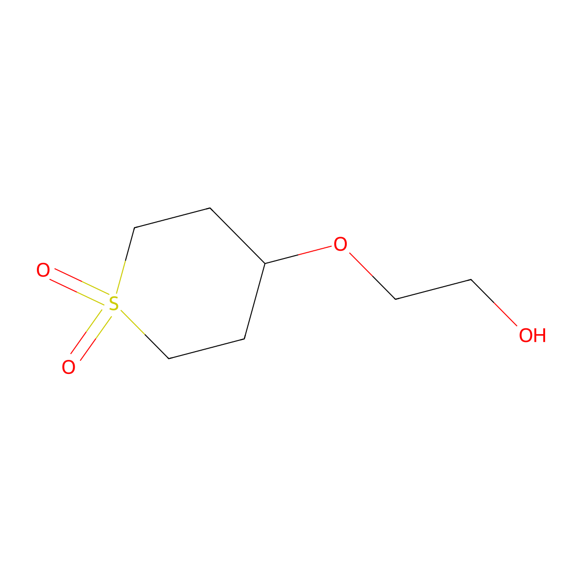 4-(2-Hydroxyethoxy)-1lambda6-thiane-1,1-dione molecular structure, CAS 2137780-70-0