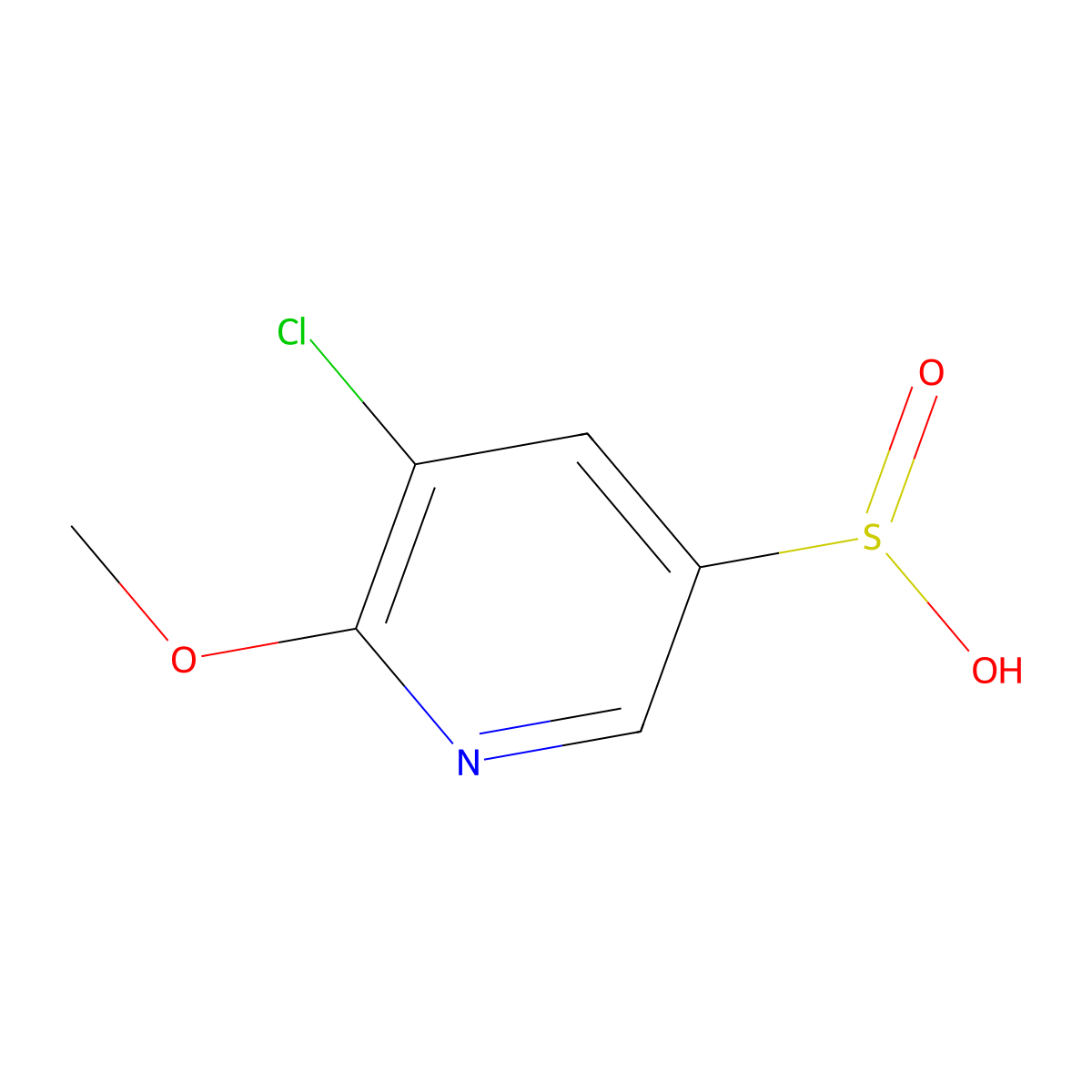 5-Chloro-6-methoxypyridine-3-sulfinic acid molecular structure, CAS 2137780-81-3