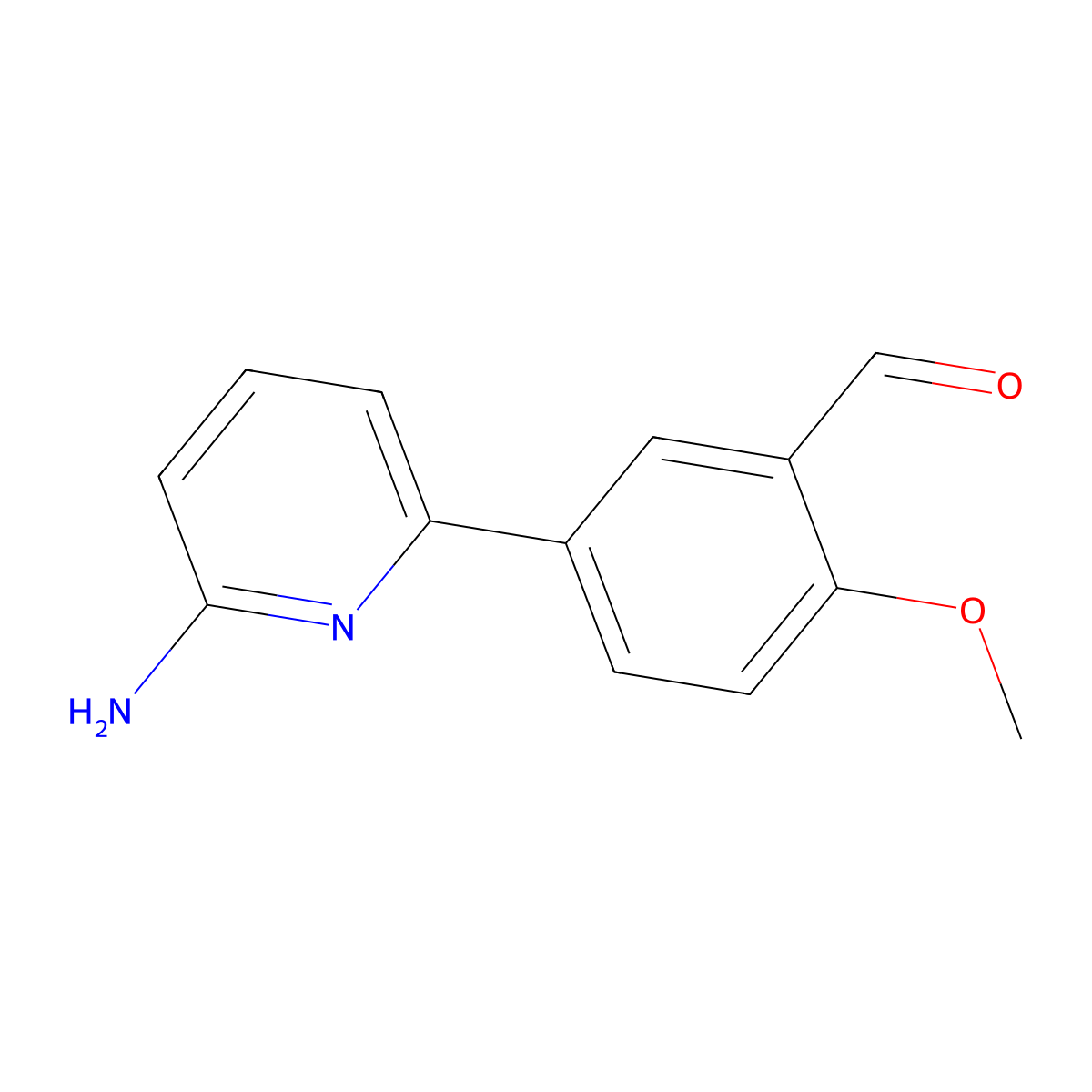5-(6-Aminopyridin-2-yl)-2-methoxybenzaldehyde molecular structure, CAS 2137780-86-8