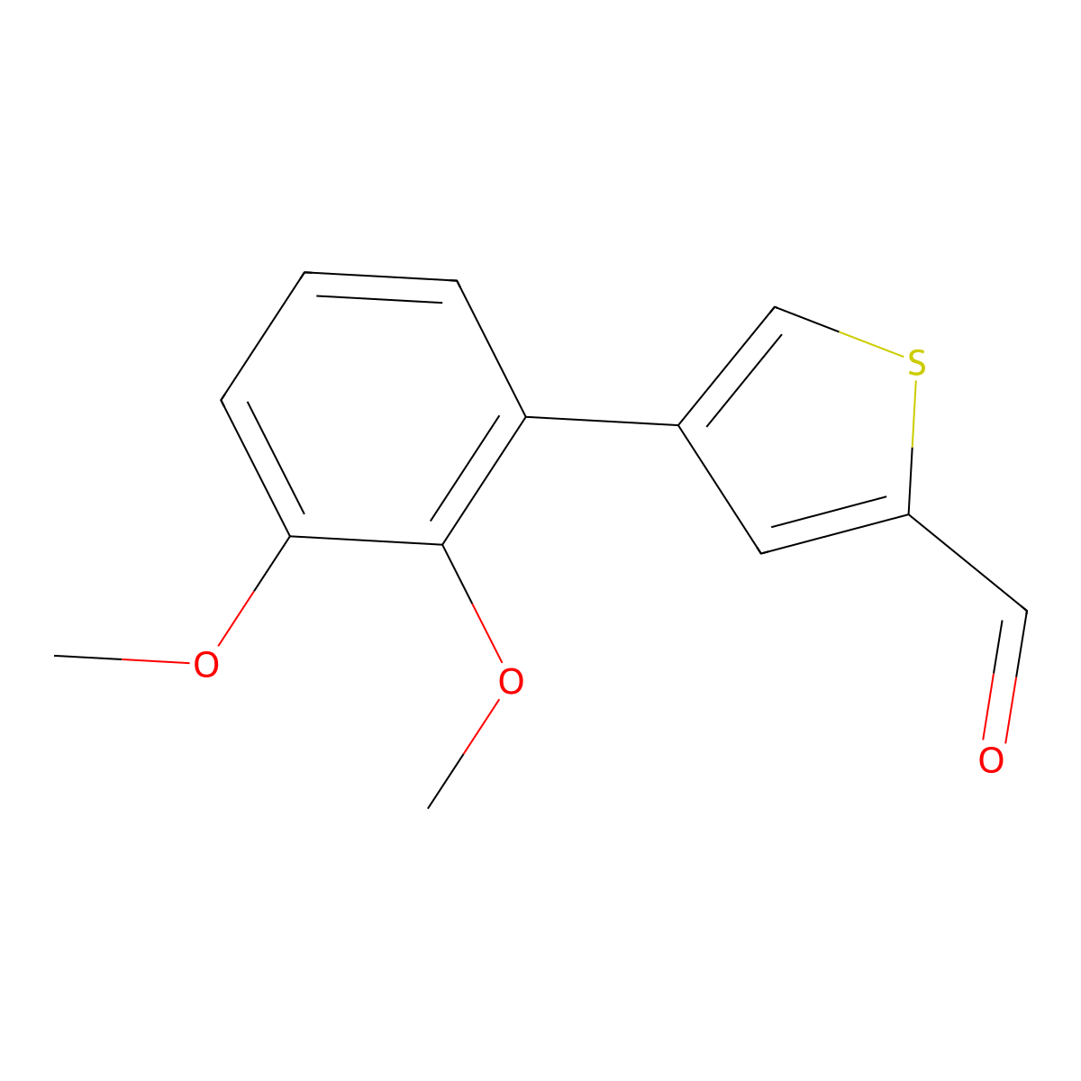 4-(2,3-Dimethoxyphenyl)thiophene-2-carbaldehyde molecular structure, CAS 2137780-98-2