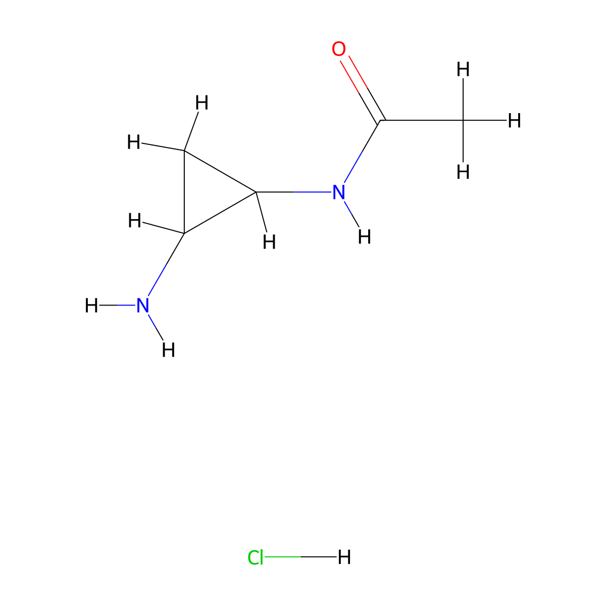 N-(2-aminocyclopropyl)acetamide hydrochloride molecular structure, CAS 2137782-10-4