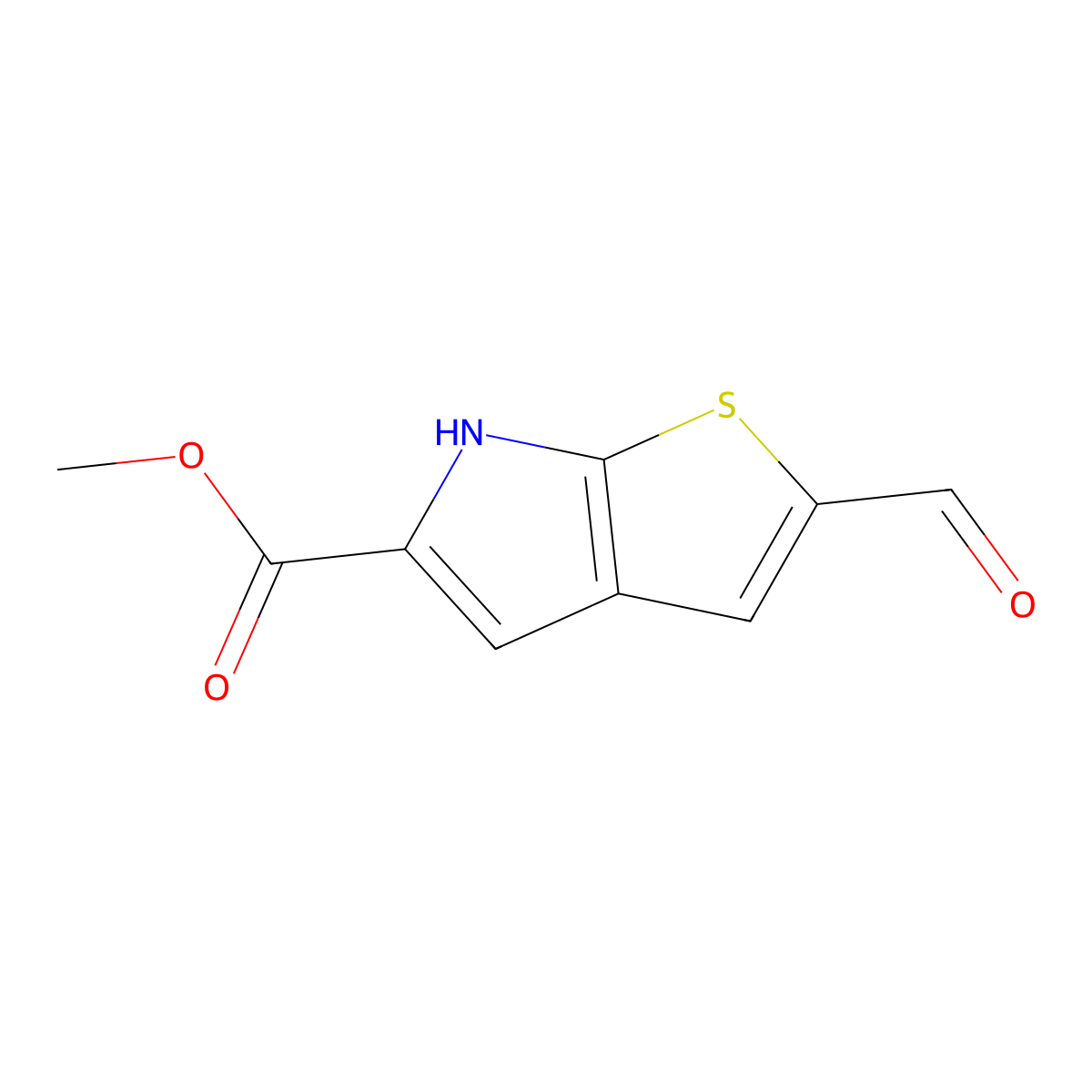 methyl 2-formyl-6H-thieno[2,3-b]pyrrole-5-carboxylate molecular structure, CAS 2137782-15-9