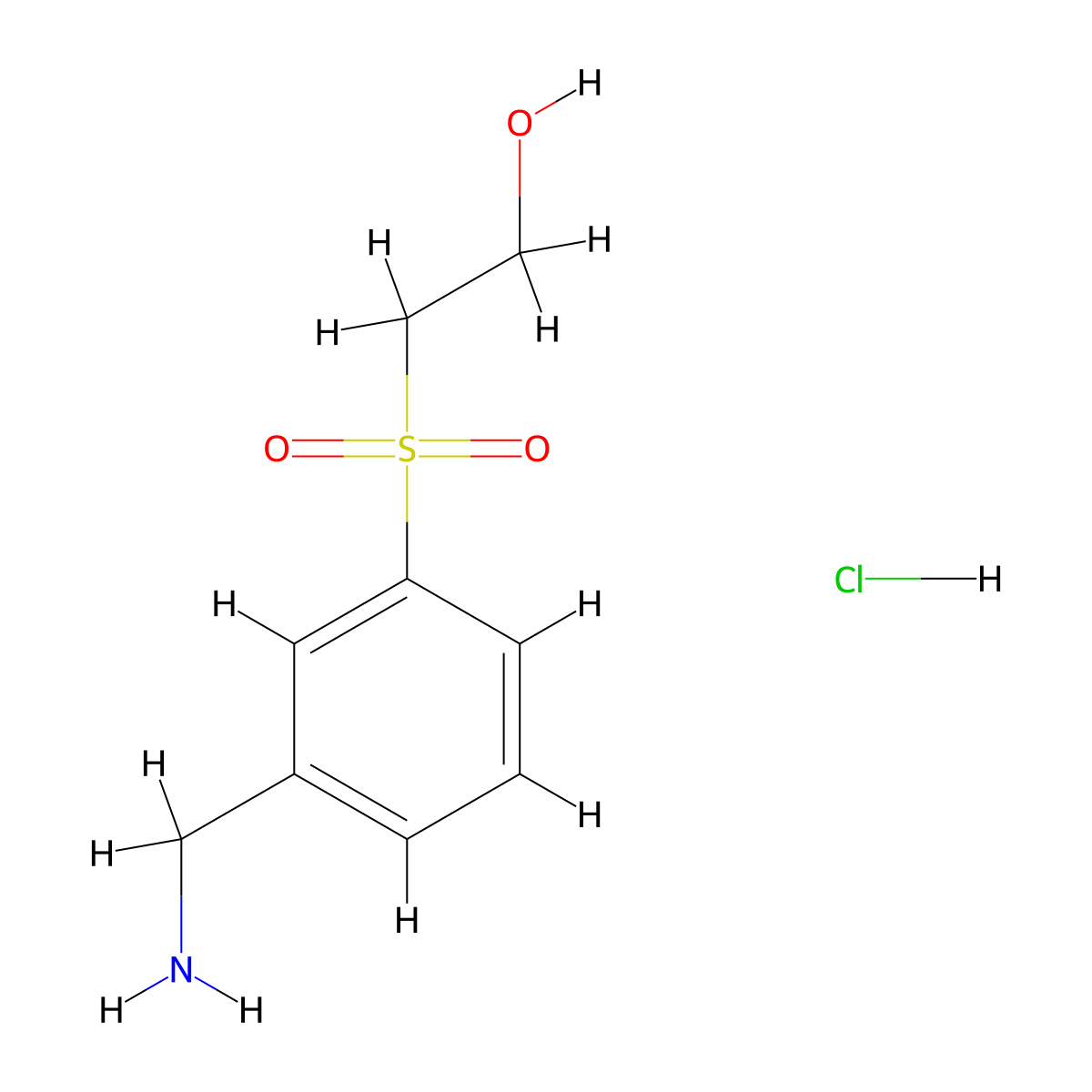 2-[3-(Aminomethyl)benzenesulfonyl]ethan-1-ol hydrochloride molecular structure, CAS 2137782-21-7