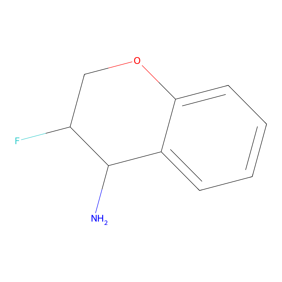 3-fluoro-3,4-dihydro-2H-1-benzopyran-4-amine molecular structure, CAS 2137782-39-7