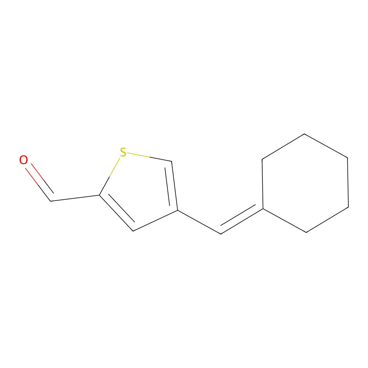 4-(Cyclohexylidenemethyl)thiophene-2-carbaldehyde molecular structure, CAS 2137782-48-8