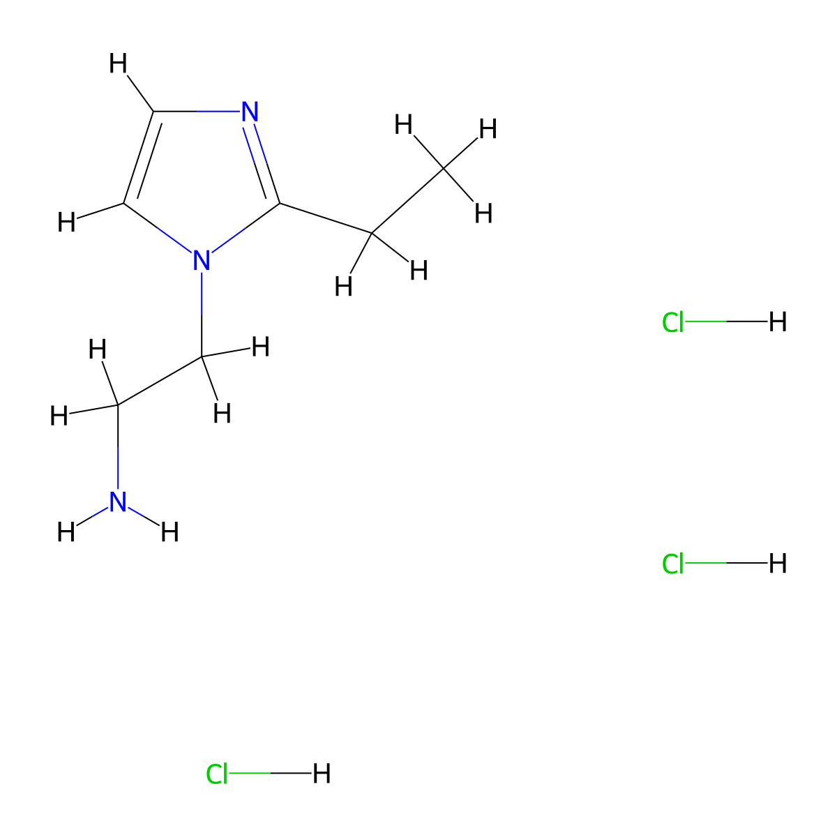 2-(2-ethyl-1H-imidazol-1-yl)ethan-1-amine trihydrochloride molecular structure, CAS 2137783-30-1