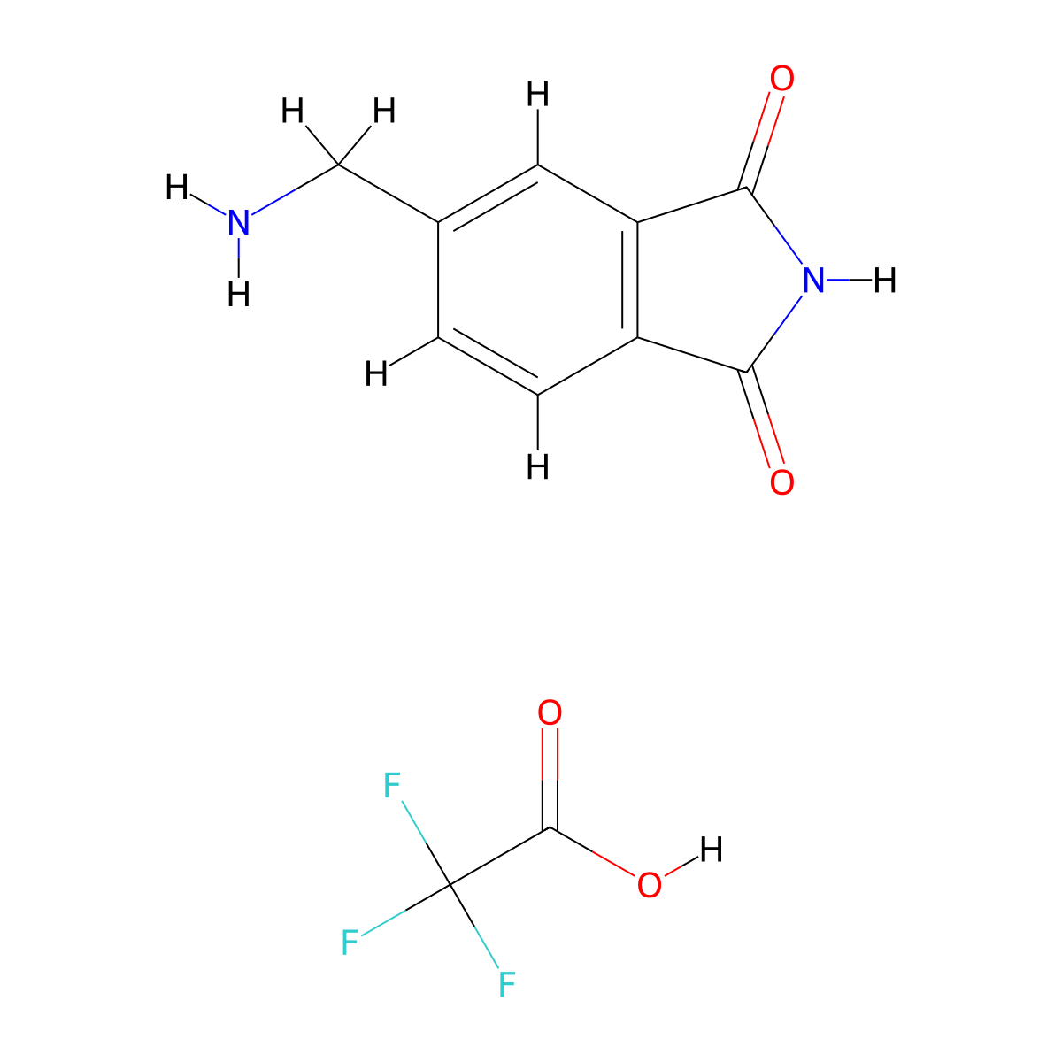 5-(aminomethyl)-2,3-dihydro-1H-isoindole-1,3-dione; trifluoroacetic acid molecular structure, CAS 2137783-65-2