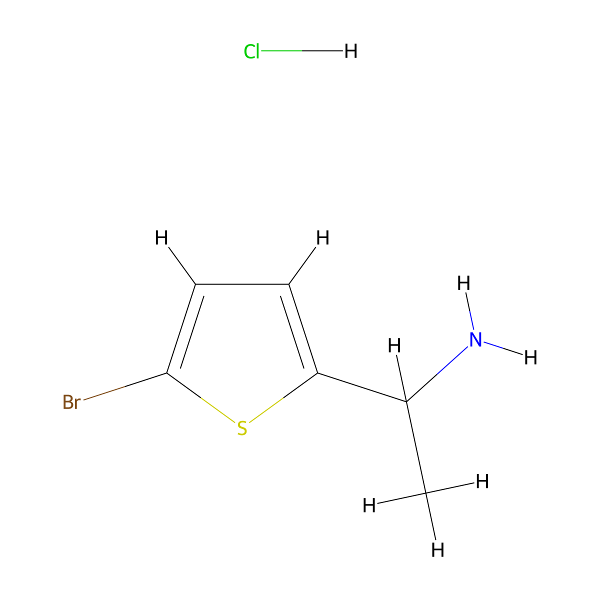 1-(5-Bromothiophen-2-yl)ethan-1-amine hydrochloride molecular structure, CAS 2137783-98-1