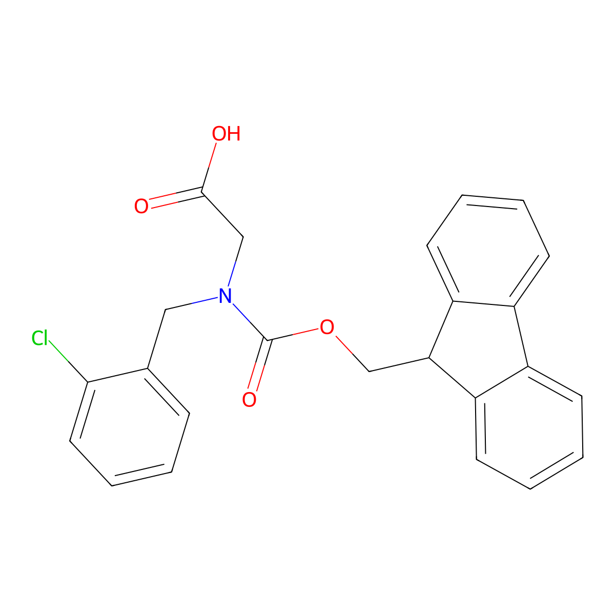 N-Fmoc-2-chlorobenzyl-glycine molecular structure, CAS 2137785-50-1