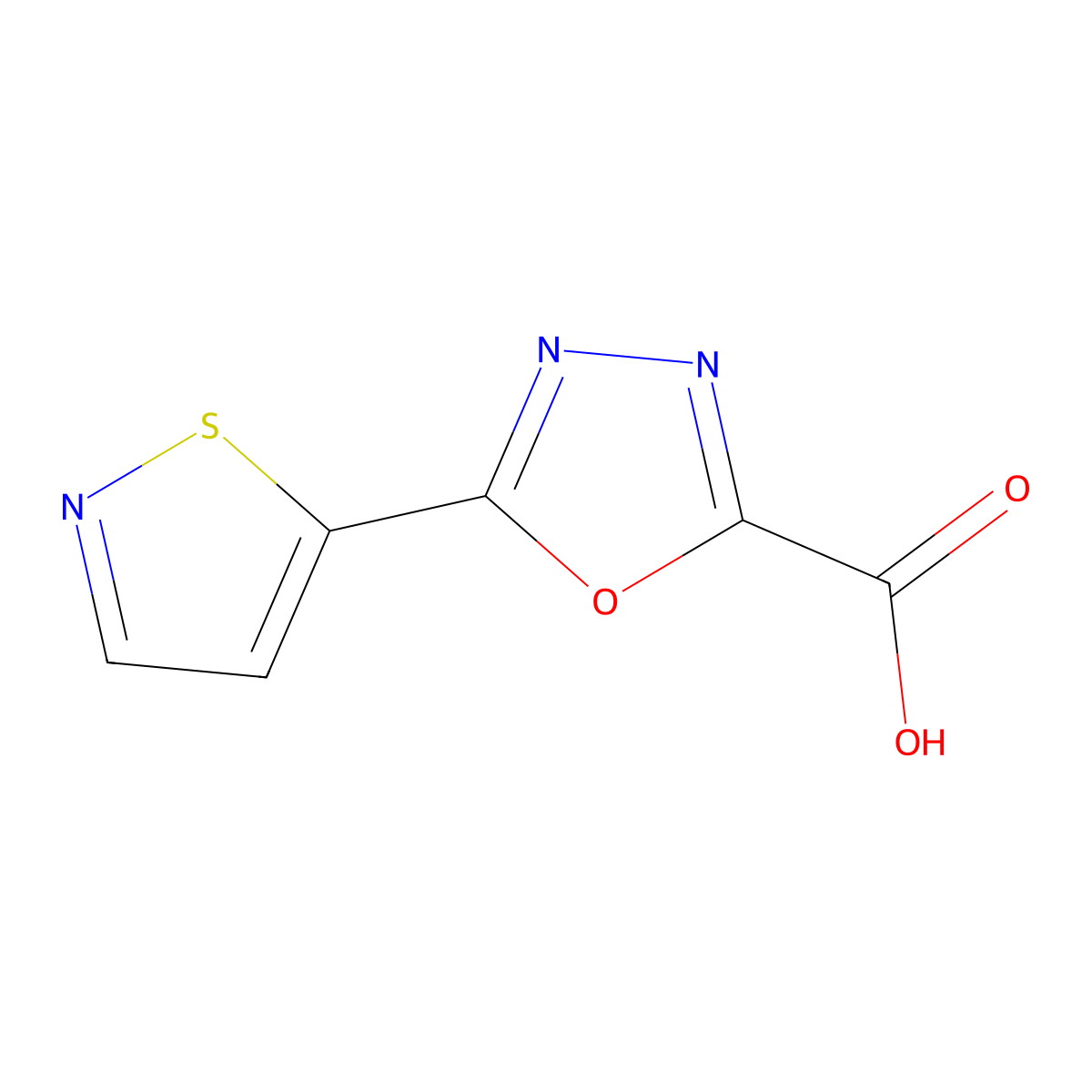 5-(1,2-Thiazol-5-yl)-1,3,4-oxadiazole-2-carboxylic acid molecular structure, CAS 2137785-71-6