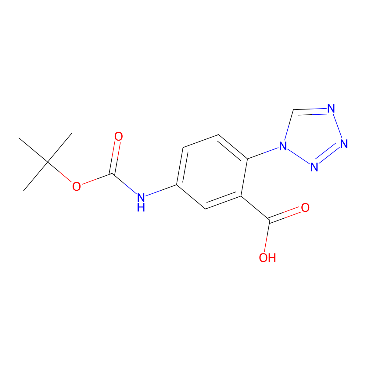 5-{[(tert-butoxy)carbonyl]amino}-2-(1H-1,2,3,4-tetrazol-1-yl)benzoic acid molecular structure, CAS 2137786-15-1