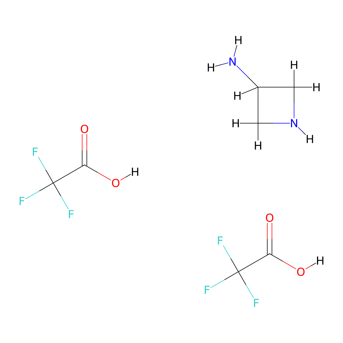 Azetidin-3-amine; bis(trifluoroacetic acid) molecular structure, CAS 2137786-35-5