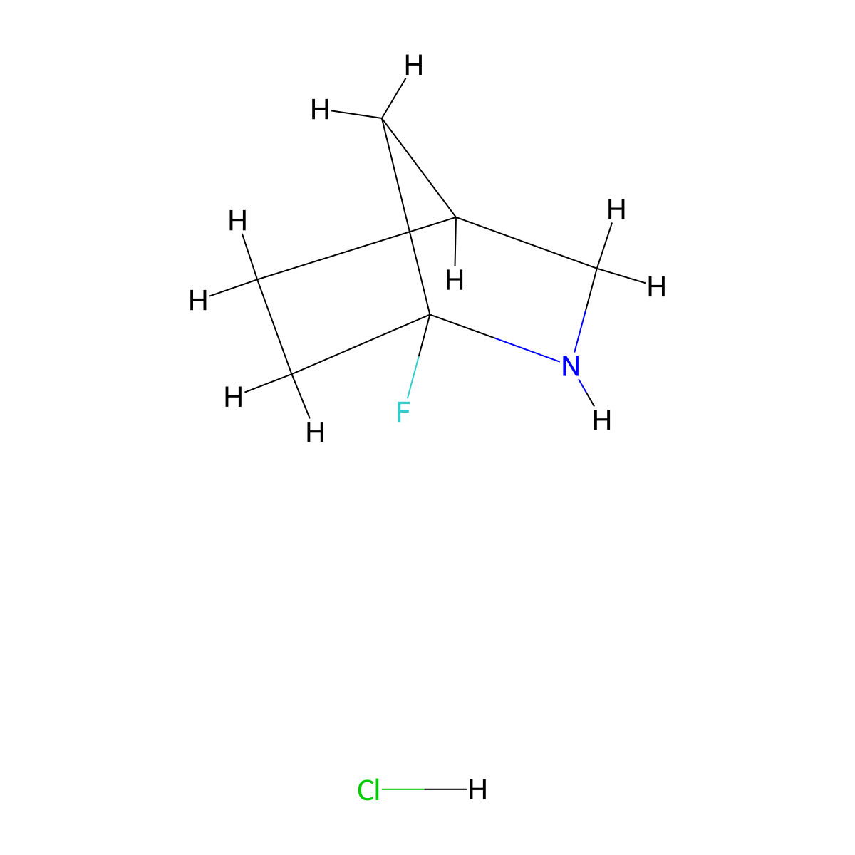 1-Fluoro-2-azabicyclo[2.2.1]heptane hydrochloride molecular structure, CAS 2137786-60-6