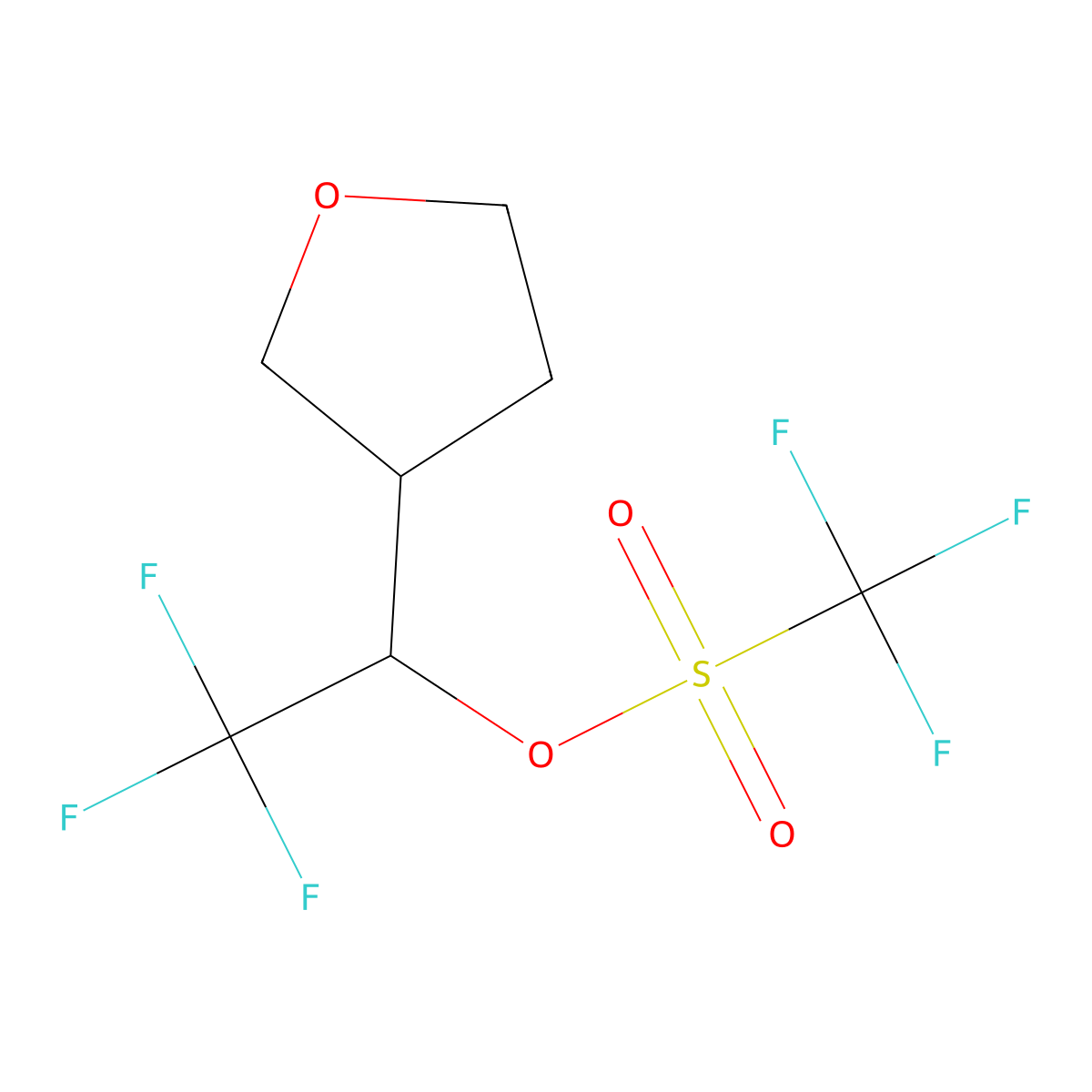 2,2,2-Trifluoro-1-(oxolan-3-yl)ethyl trifluoromethanesulfonate molecular structure, CAS 2137786-65-1