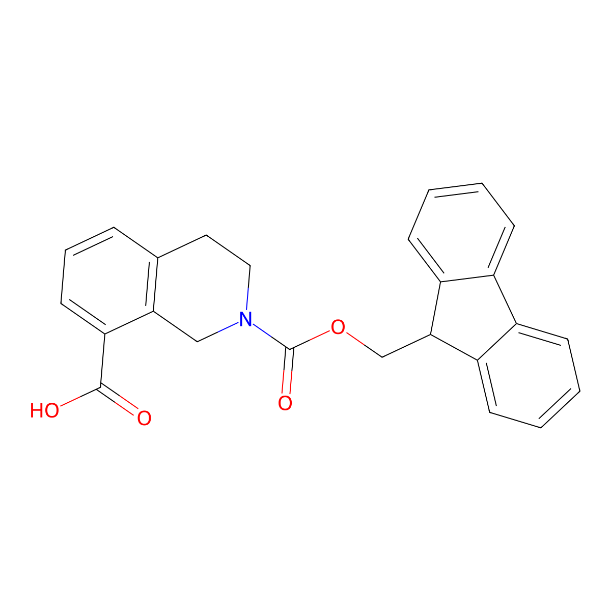 2-(((9H-fluoren-9-yl)methoxy)carbonyl)-1,2,3,4-tetrahydroisoquinoline-8-carboxylic acid molecular structure, CAS 2137786-91-3