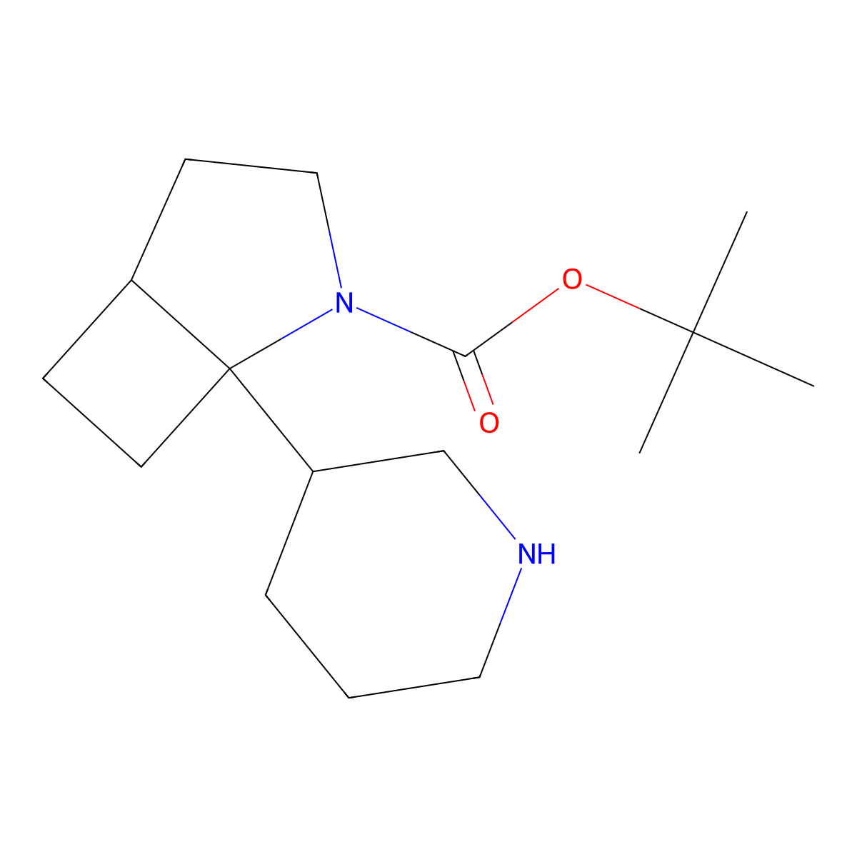 Tert-butyl 1-(piperidin-3-yl)-2-azabicyclo[3.2.0]heptane-2-carboxylate molecular structure, CAS 2137787-12-1