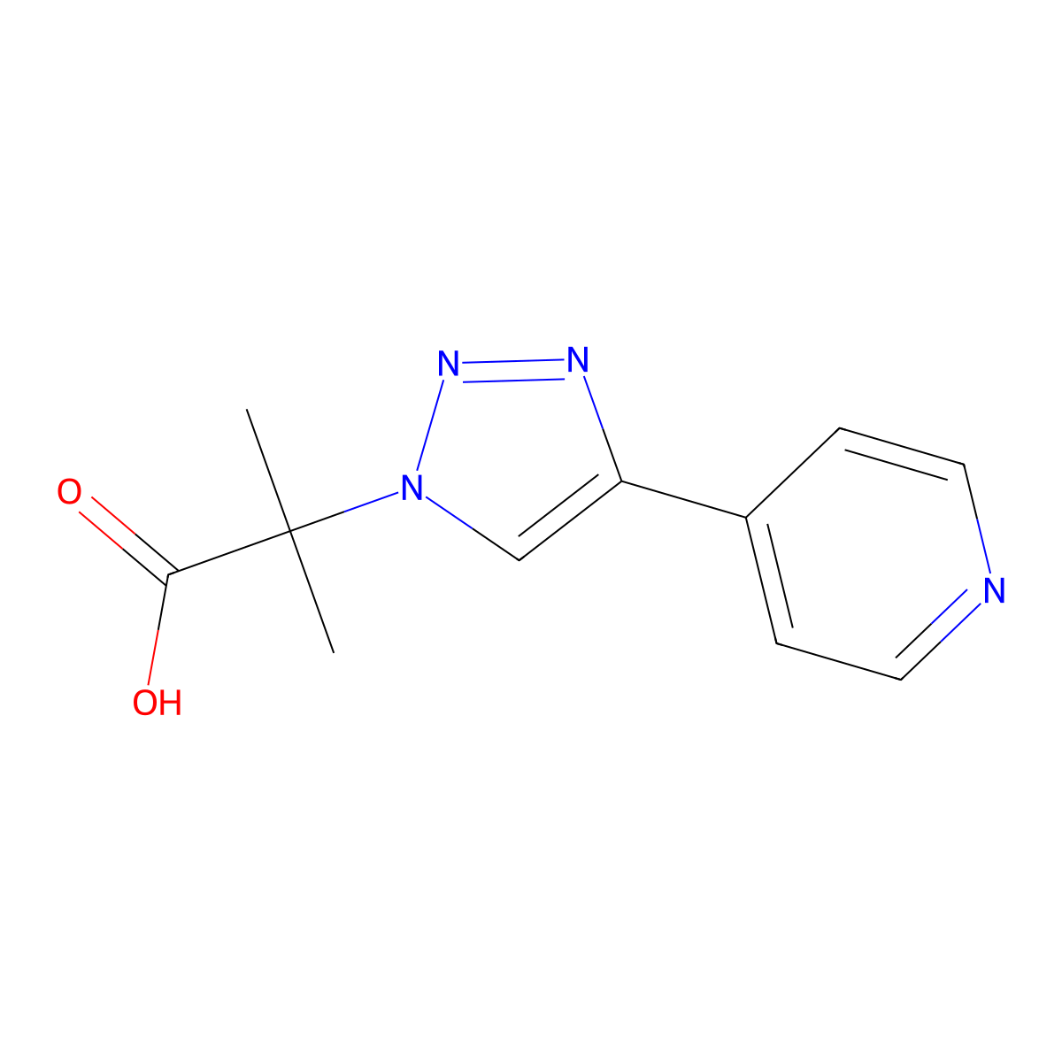 2-methyl-2-[4-(pyridin-4-yl)-1H-1,2,3-triazol-1-yl]propanoic acid molecular structure, CAS 2137787-30-3