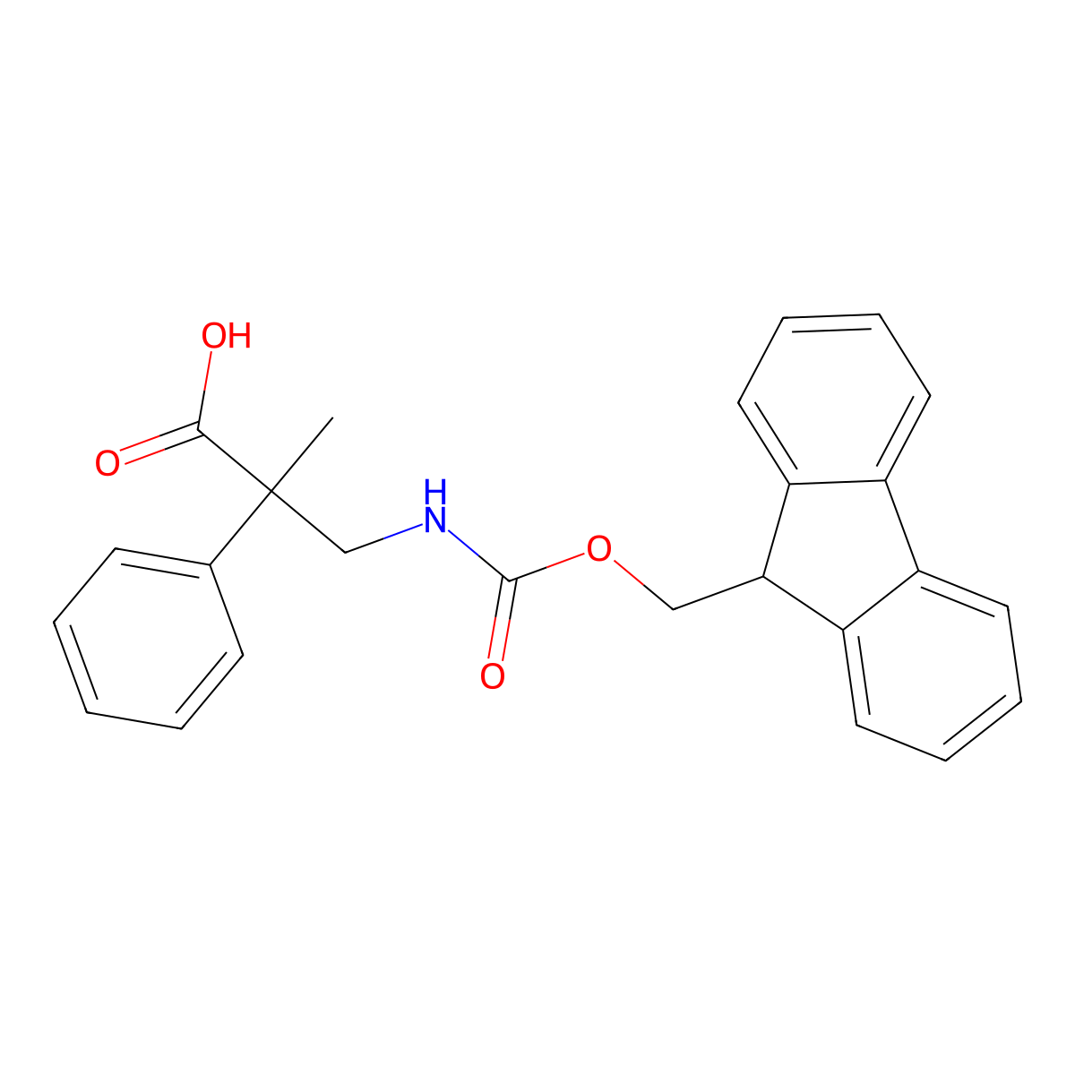 3-({[(9H-fluoren-9-yl)methoxy]carbonyl}amino)-2-methyl-2-phenylpropanoic acid molecular structure, CAS 2137787-34-7