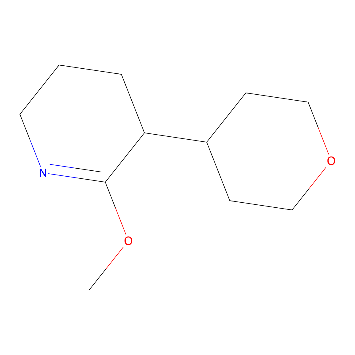 6-Methoxy-5-(oxan-4-yl)-2,3,4,5-tetrahydropyridine molecular structure, CAS 2137787-66-5