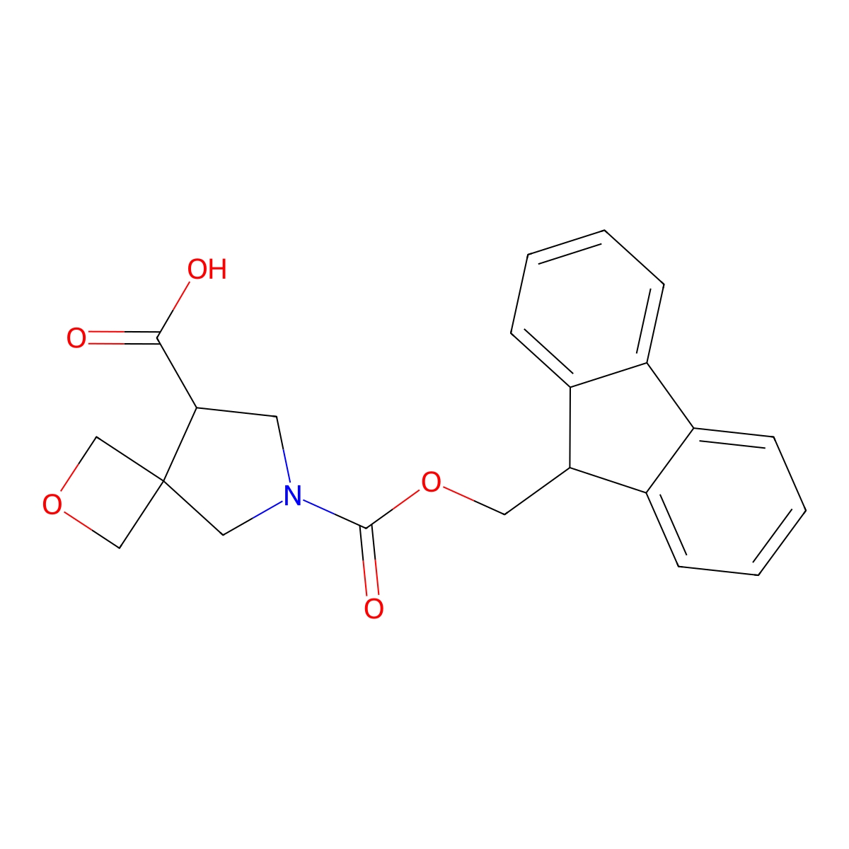 6-{[(9H-fluoren-9-yl)methoxy]carbonyl}-2-oxa-6-azaspiro[3.4]octane-8-carboxylic acid molecular structure, CAS 2137787-94-9