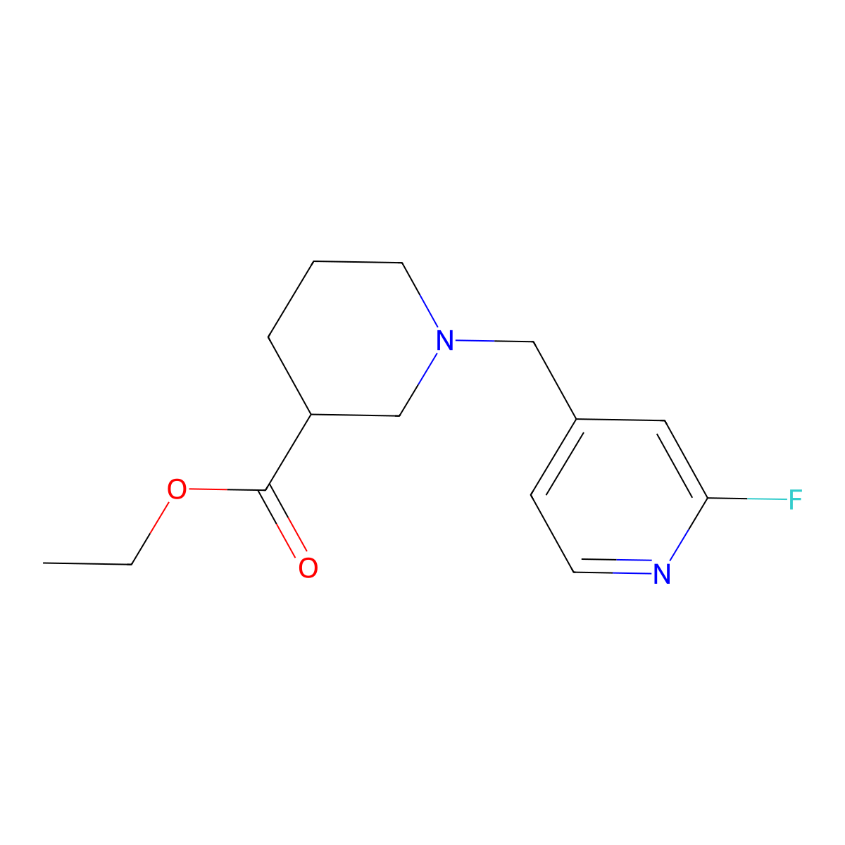 Ethyl 1-[(2-fluoropyridin-4-yl)methyl]piperidine-3-carboxylate molecular structure, CAS 2137788-67-9