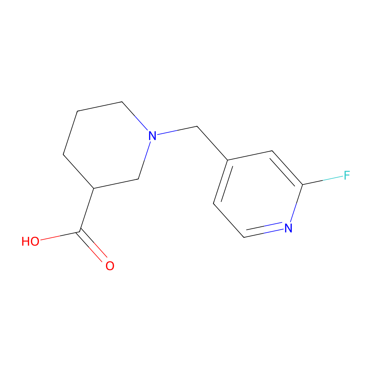 1-[(2-Fluoropyridin-4-yl)methyl]piperidine-3-carboxylic acid molecular structure, CAS 2137788-78-2