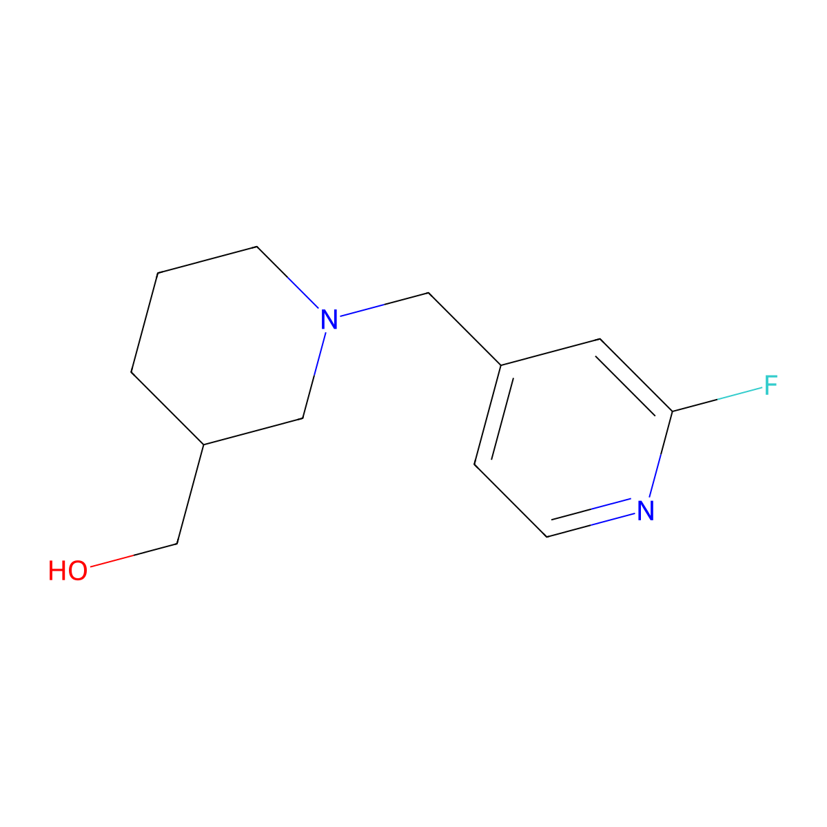 {1-[(2-Fluoropyridin-4-yl)methyl]piperidin-3-yl}methanol molecular structure, CAS 2137788-87-3