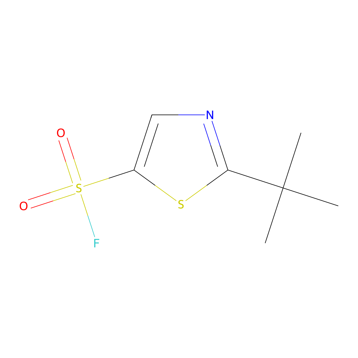 2-Tert-butyl-1,3-thiazole-5-sulfonyl fluoride molecular structure, CAS 2137789-82-1