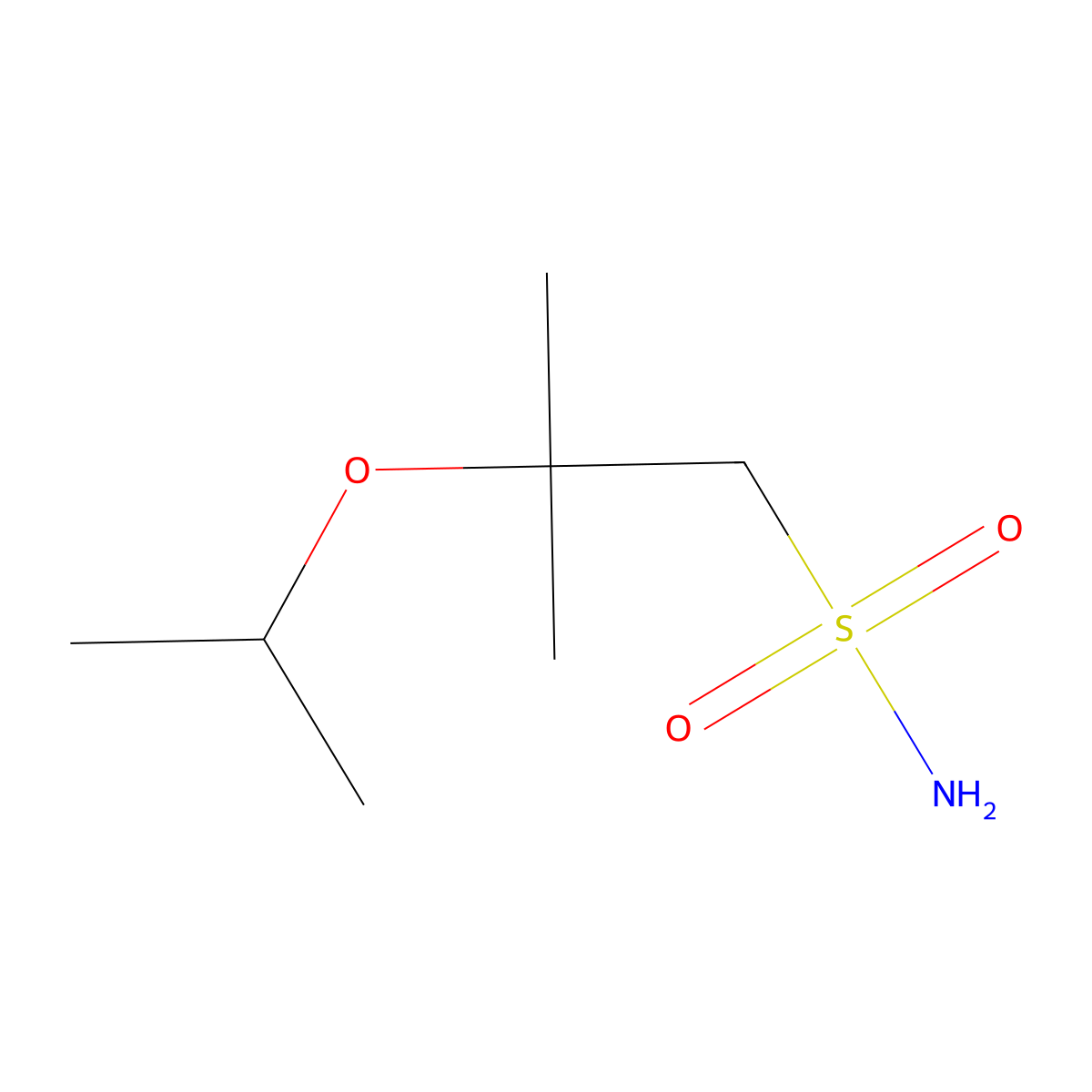 2-Methyl-2-(propan-2-yloxy)propane-1-sulfonamide molecular structure, CAS 2137790-16-8