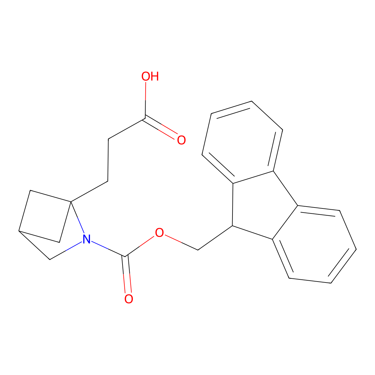 3-(2-{[(9H-fluoren-9-yl)methoxy]carbonyl}-2-azabicyclo[2.1.1]hexan-1-yl)propanoic acid molecular structure, CAS 2137791-32-1