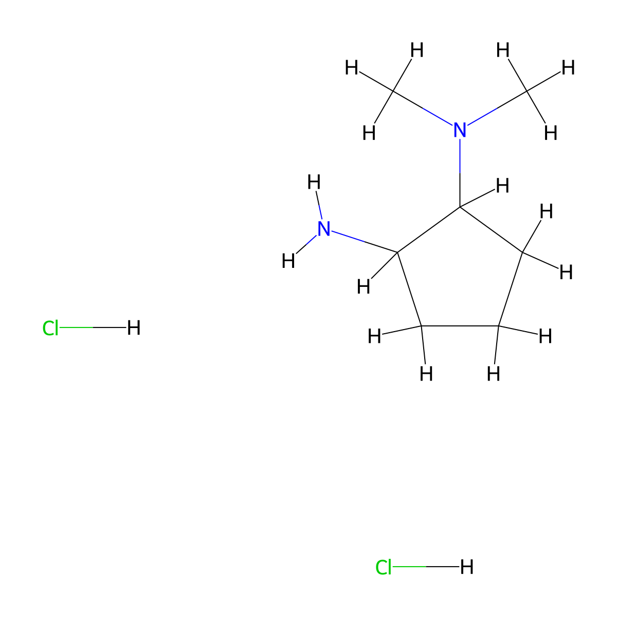 N1,N1-Dimethylcyclopentane-1,2-diamine dihydrochloride molecular structure, CAS 2137791-35-4