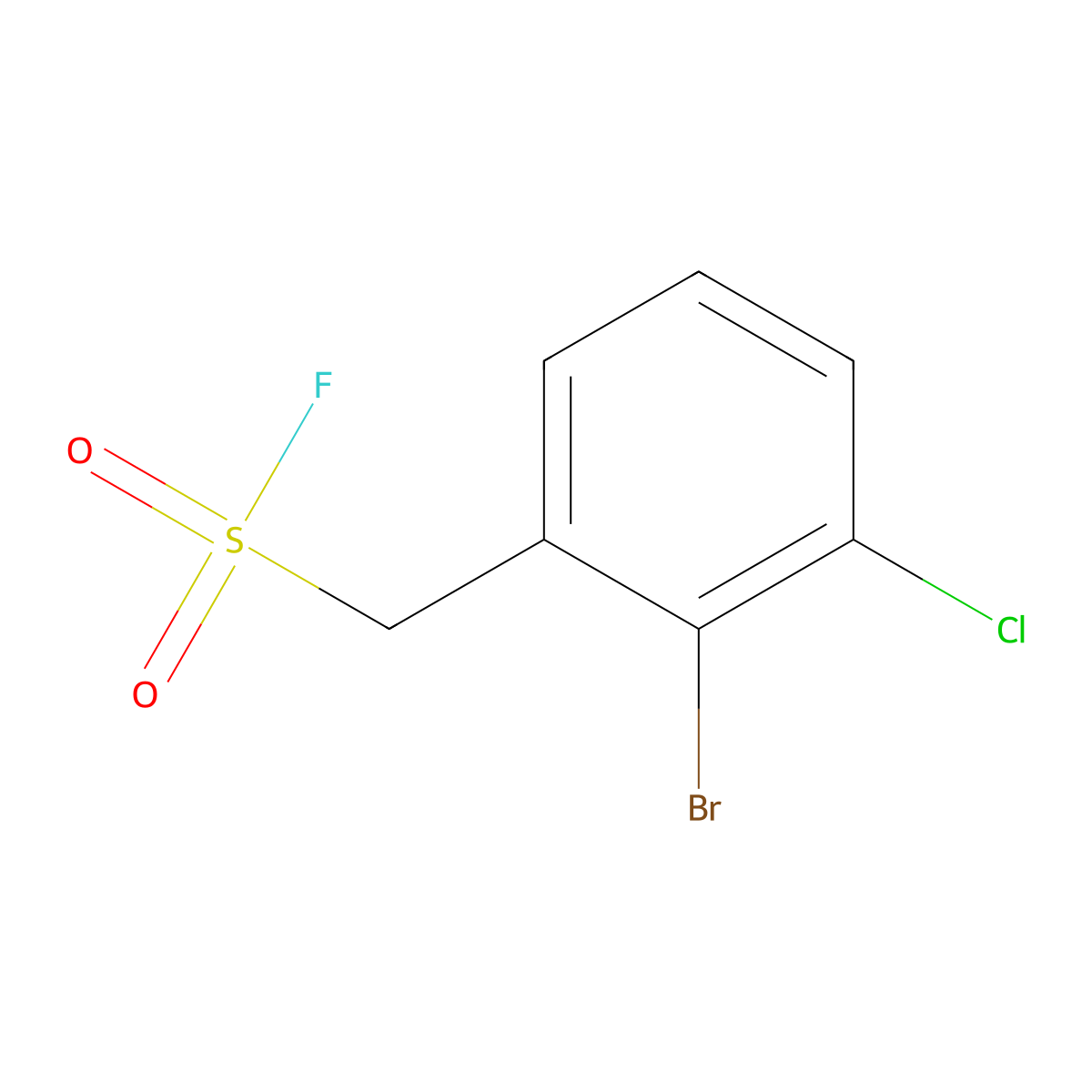 (2-Bromo-3-chlorophenyl)methanesulfonyl fluoride molecular structure, CAS 2137792-20-0