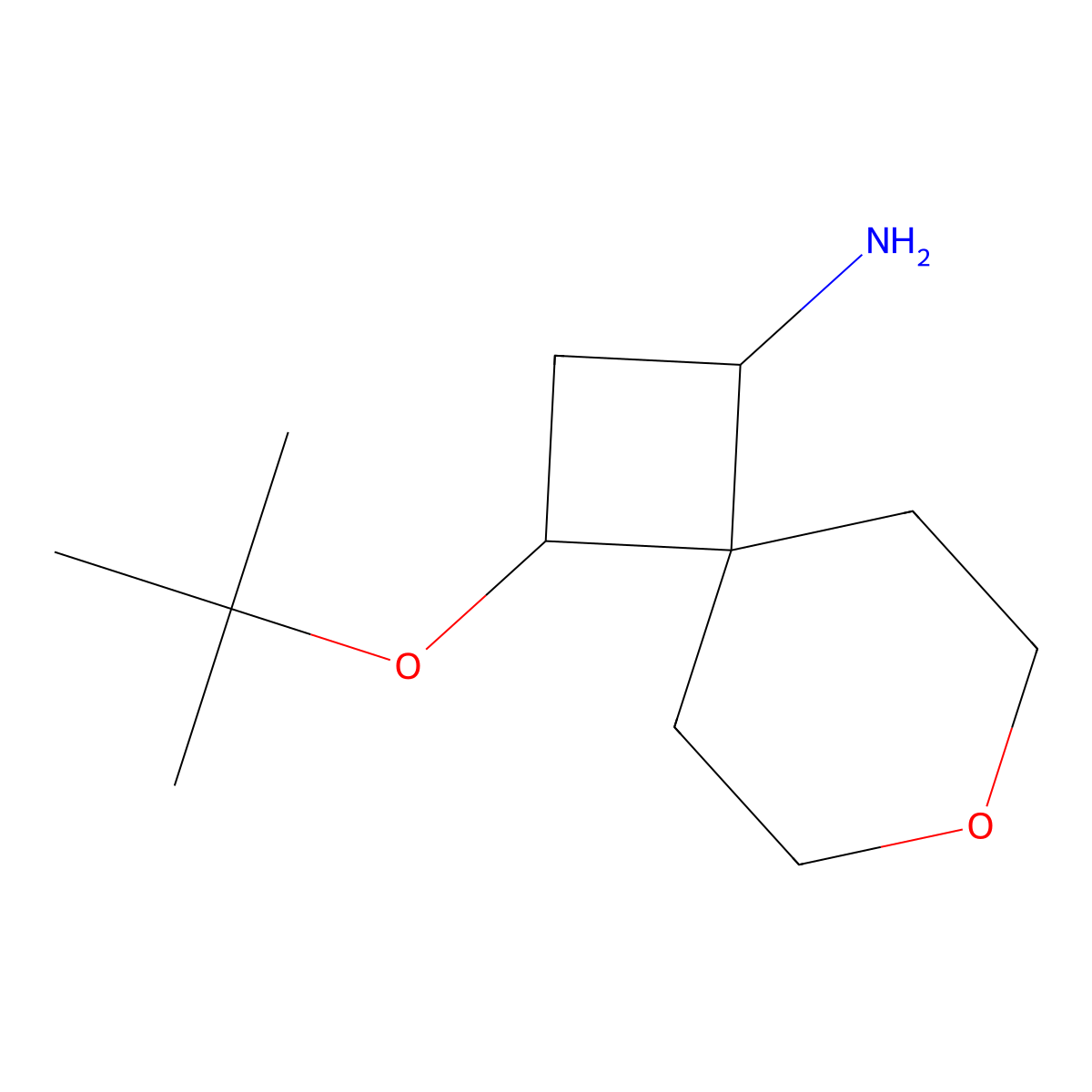 3-(Tert-butoxy)-7-oxaspiro[3.5]nonan-1-amine molecular structure, CAS 2137792-23-3