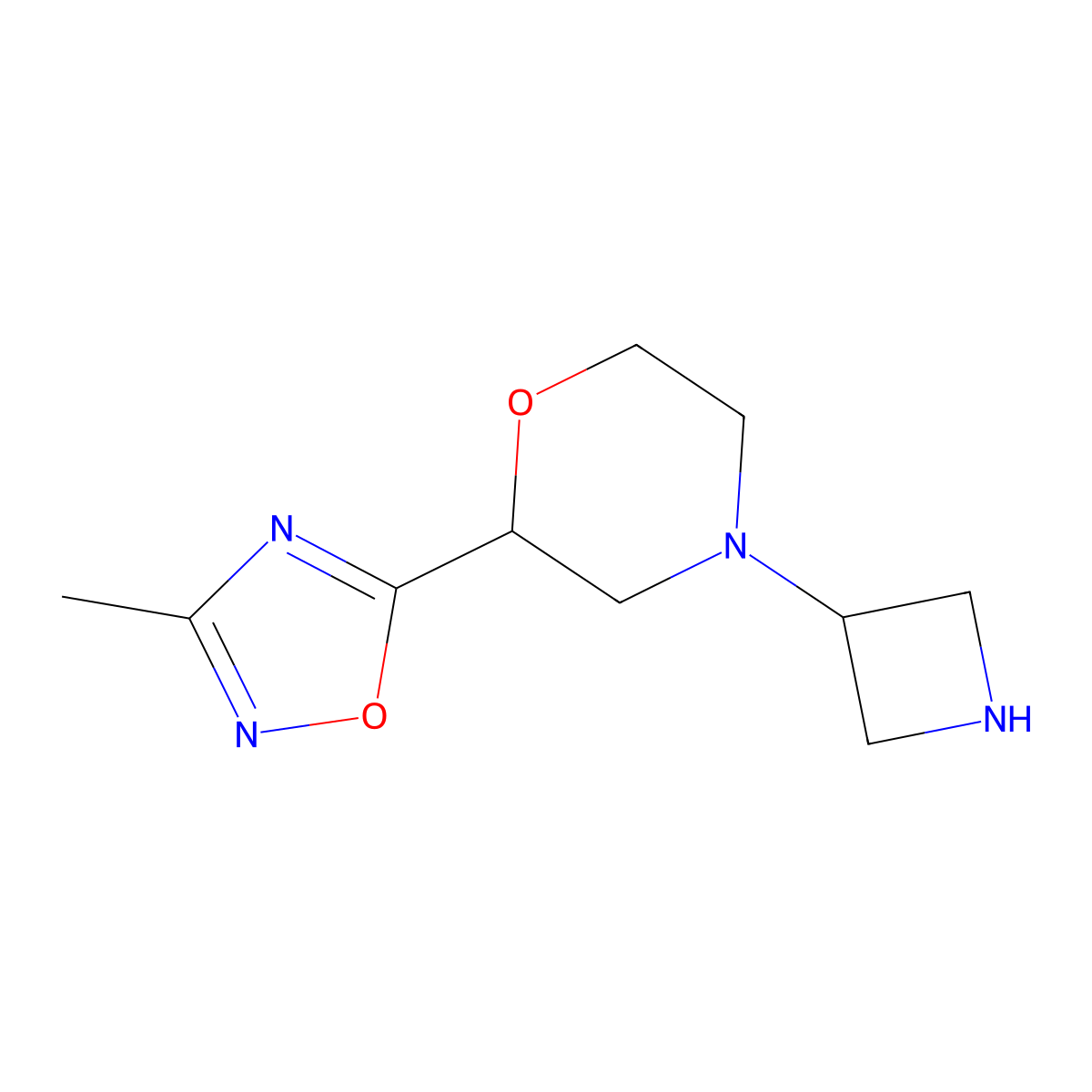 4-(Azetidin-3-yl)-2-(3-methyl-1,2,4-oxadiazol-5-yl)morpholine molecular structure, CAS 2137792-24-4