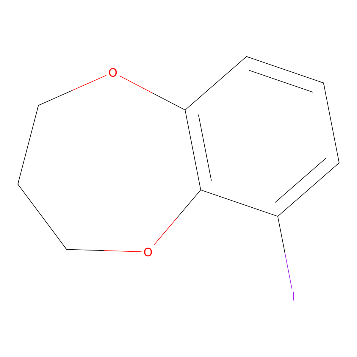 6-iodo-3,4-dihydro-2H-1,5-benzodioxepine molecular structure, CAS 2137792-54-0