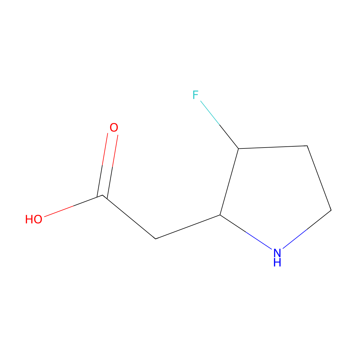 2-(3-Fluoropyrrolidin-2-yl)acetic acid molecular structure, CAS 2137792-62-0