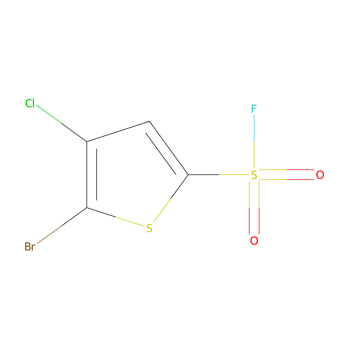 5-Bromo-4-chlorothiophene-2-sulfonyl fluoride molecular structure, CAS 2137792-83-5