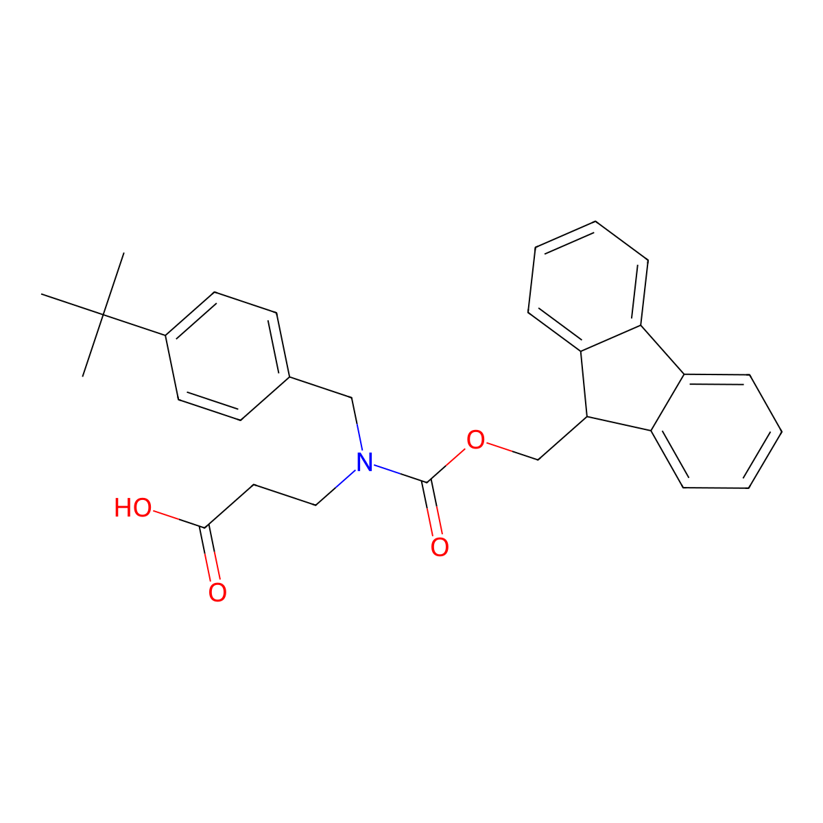 3-{[(4-tert-butylphenyl)methyl]({[(9H-fluoren-9-yl)methoxy]carbonyl})amino}propanoic acid molecular structure, CAS 2137793-09-8