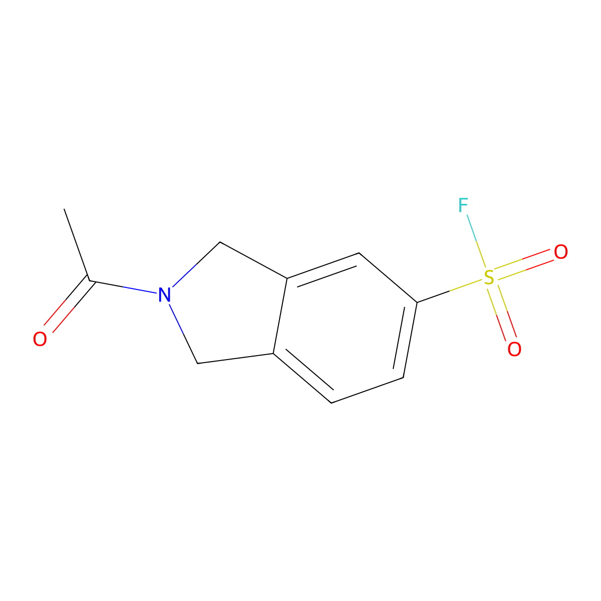 2-acetyl-2,3-dihydro-1H-isoindole-5-sulfonyl fluoride molecular structure, CAS 2137793-41-8
