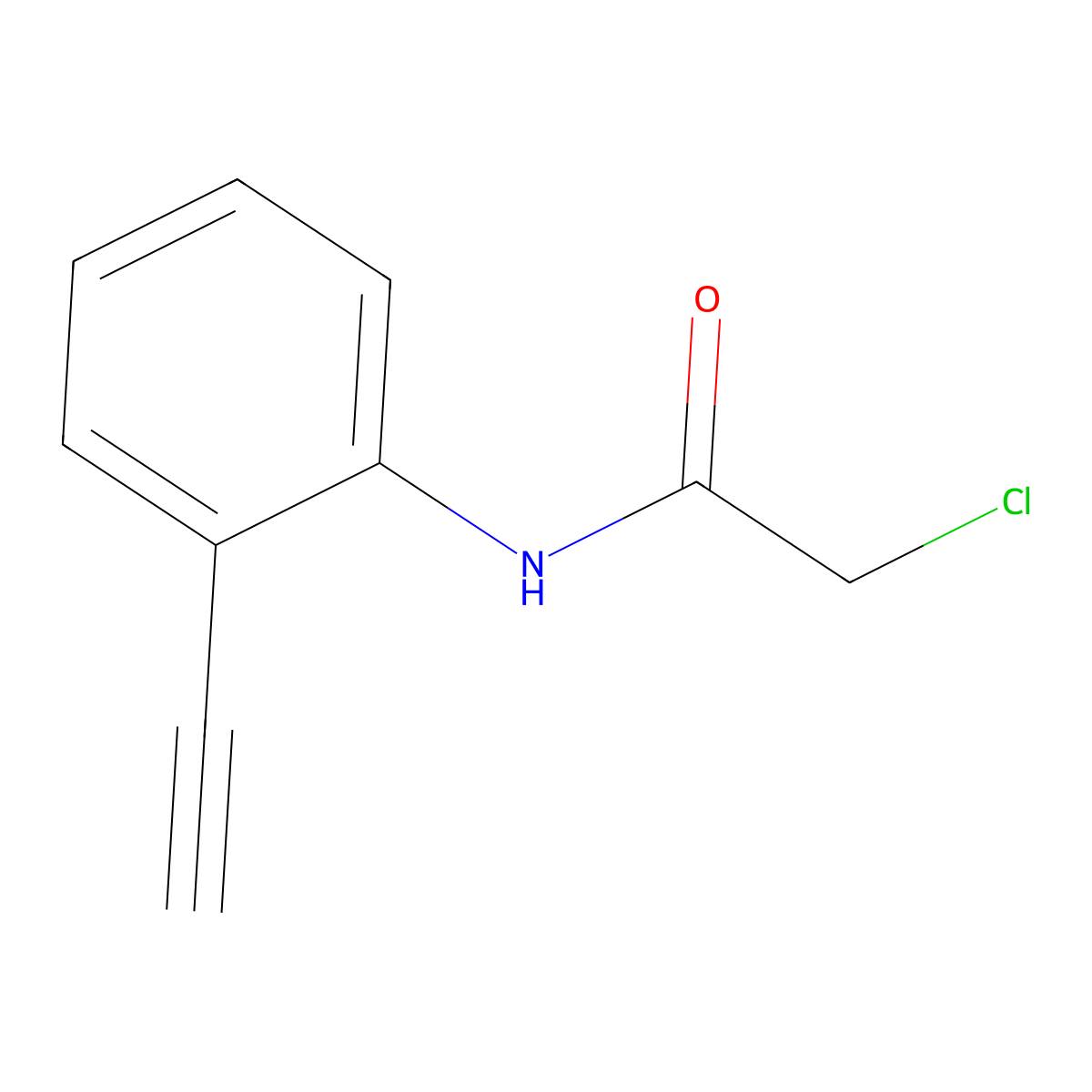 2-chloro-N-(2-ethynylphenyl)acetamide molecular structure, CAS 2137793-49-6