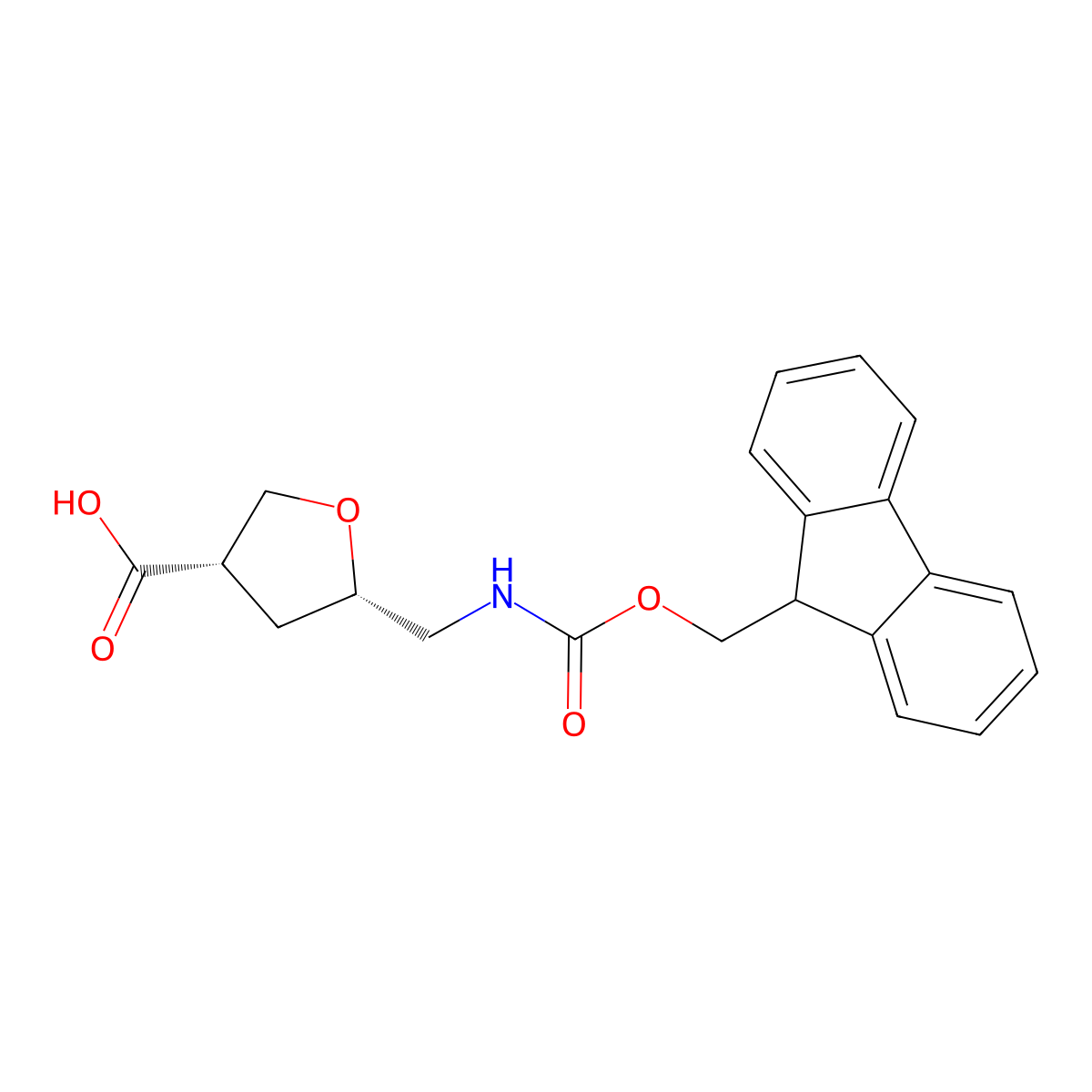 rac-(3R,5R)-5-[({[(9H-fluoren-9-yl)methoxy]carbonyl}amino)methyl]oxolane-3-carboxylic acid molecular structure, CAS 2137793-90-7