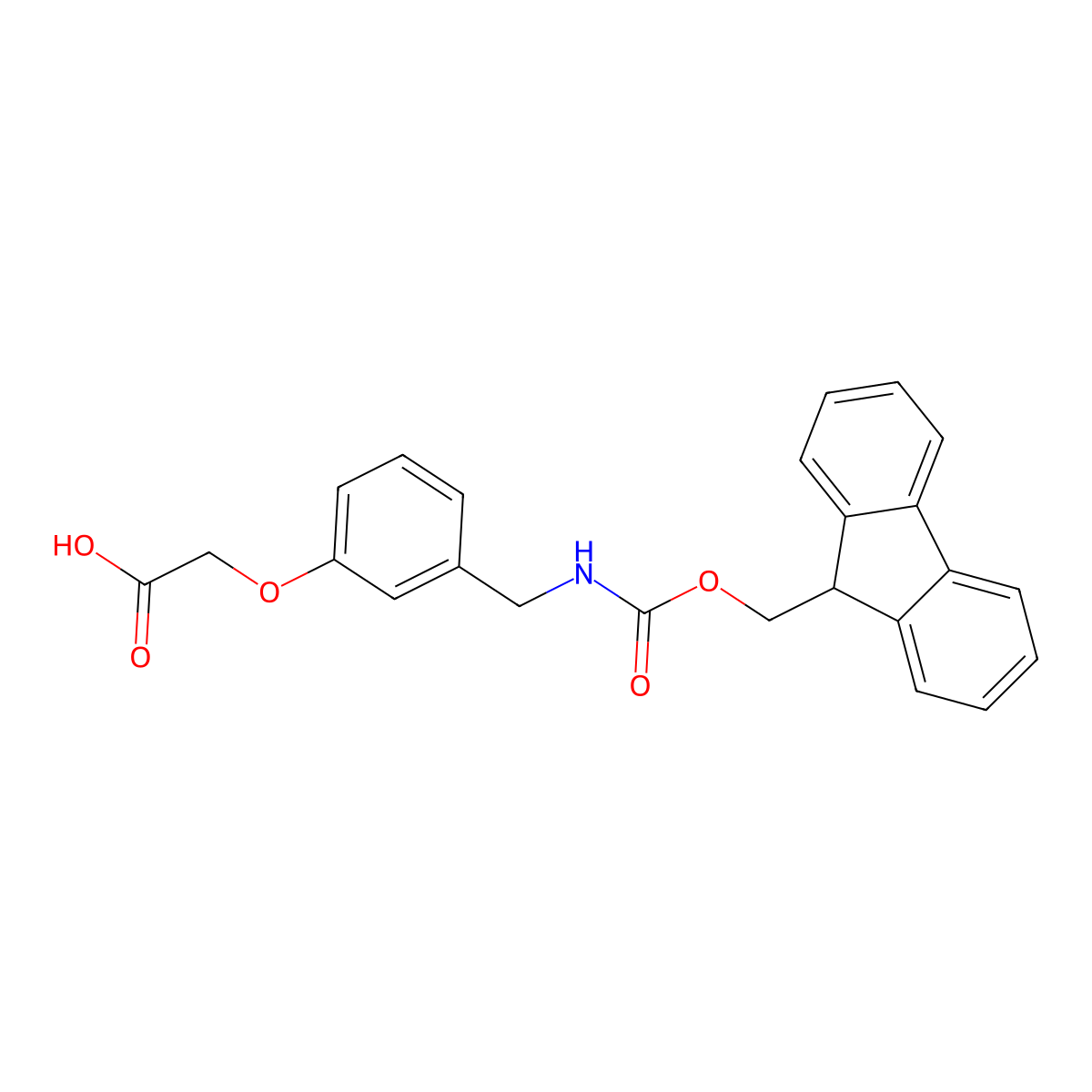 2-(3-(((((9H-fluoren-9-yl)methoxy)carbonyl)amino)methyl)phenoxy)acetic acid molecular structure, CAS 2137794-19-3