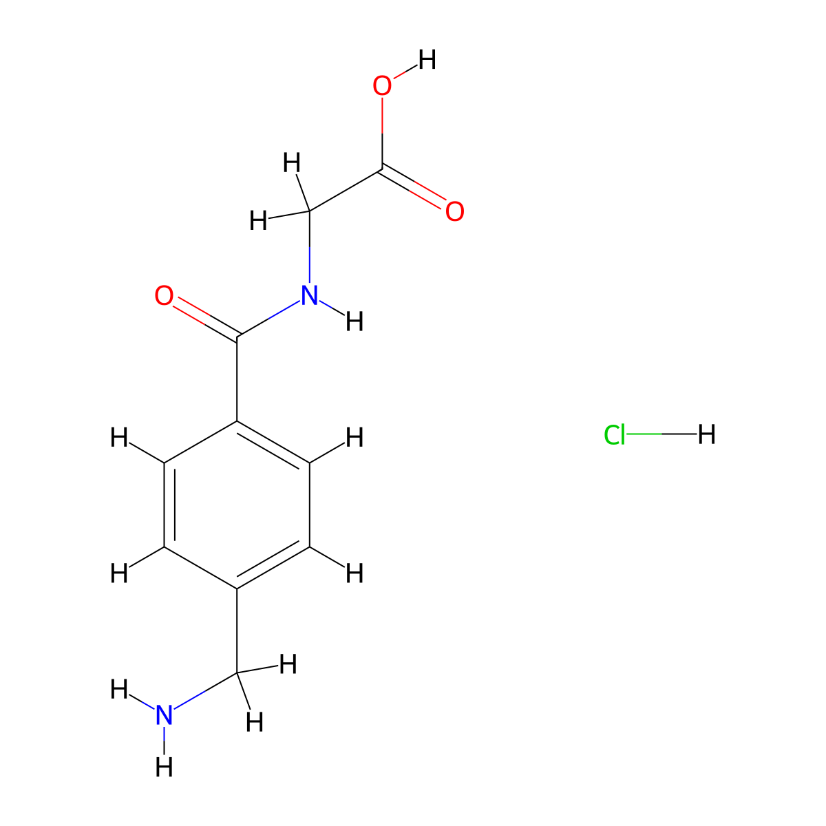 2-{[4-(Aminomethyl)phenyl]formamido}acetic acid hydrochloride molecular structure, CAS 2137794-78-4