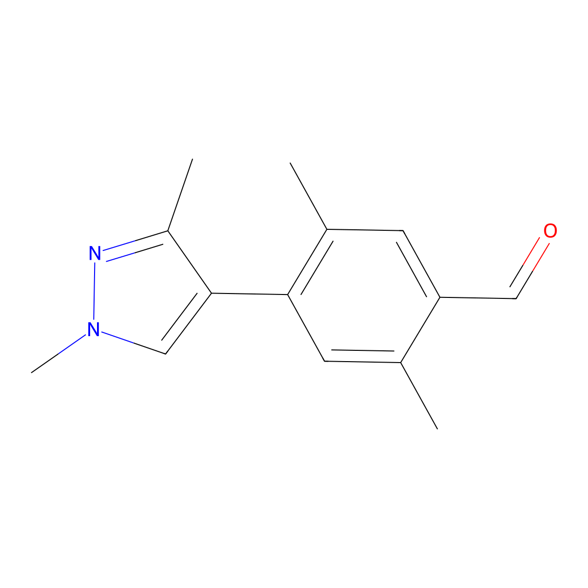 4-(1,3-dimethyl-1H-pyrazol-4-yl)-2,5-dimethylbenzaldehyde molecular structure, CAS 2137794-90-0