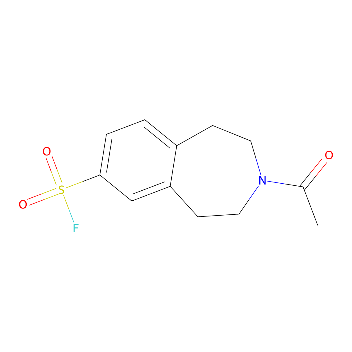 3-acetyl-2,3,4,5-tetrahydro-1H-3-benzazepine-7-sulfonyl fluoride molecular structure, CAS 2137795-10-7