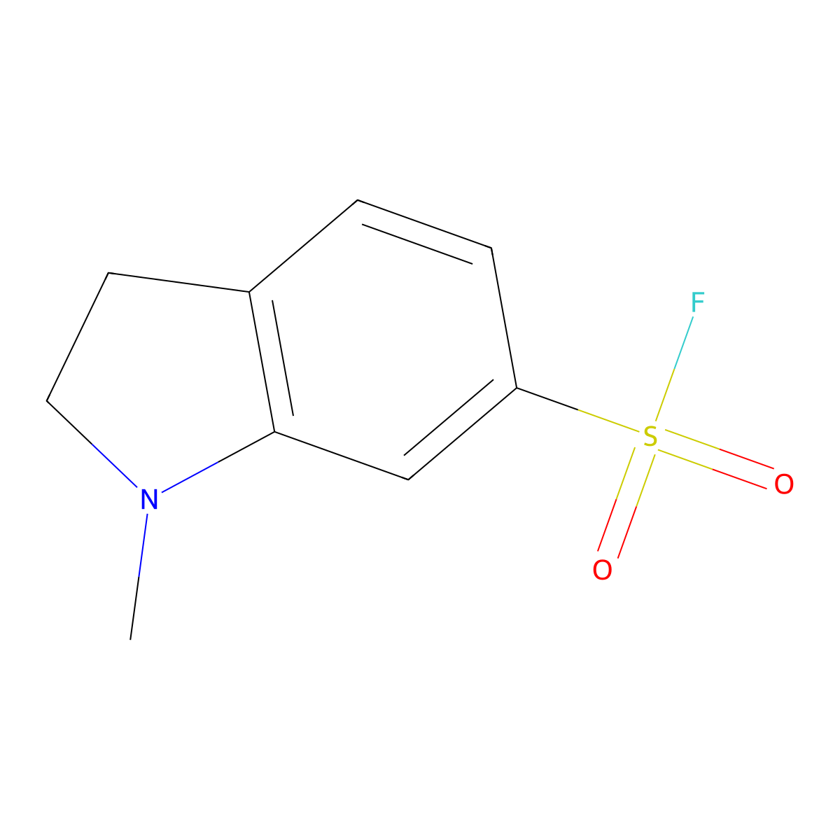 1-methyl-2,3-dihydro-1H-indole-6-sulfonyl fluoride molecular structure, CAS 2137795-23-2
